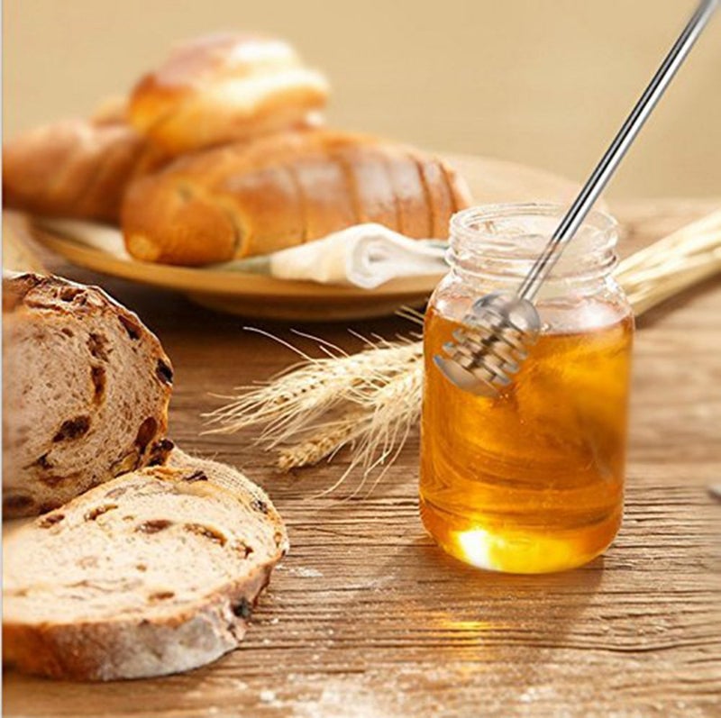 SONGZIMING Honey and Syrup Dipper Stick Server Honey Spoon 304 Stainless Steel Wand for Honey Pot Jar Containers-6.3 Inch - Image 4